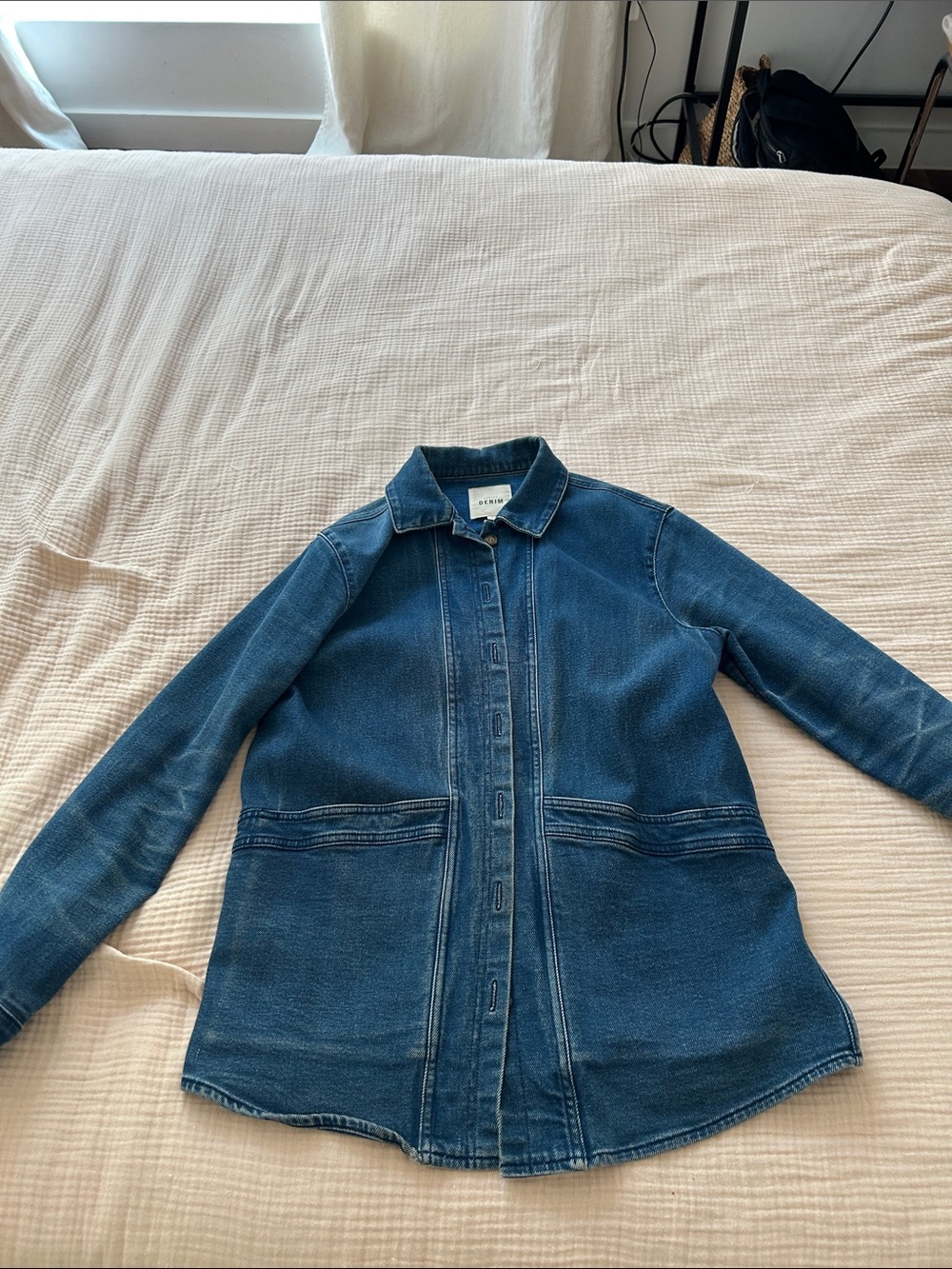 Sezane Will Denim Button-Front Jacket - Picture 2 of 6